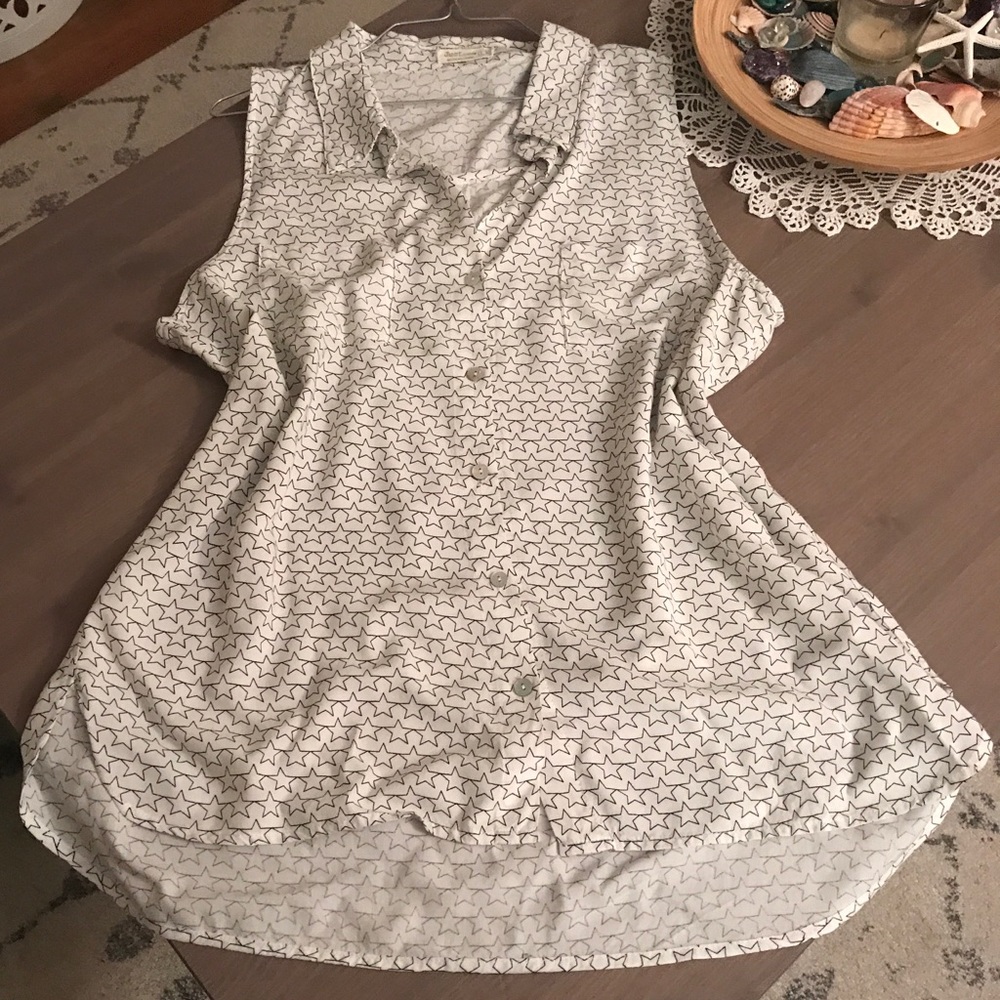 Silky Soft Star Button Down Rayon Blouse